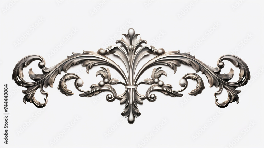 Decorative old steel antique isolated with a white background Decorative old steel antique isolated with a white background