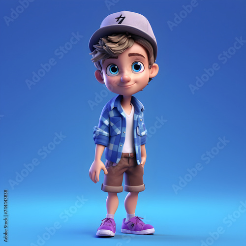 Magnificent view of  3d realistic cartoon character stylish boy  photo