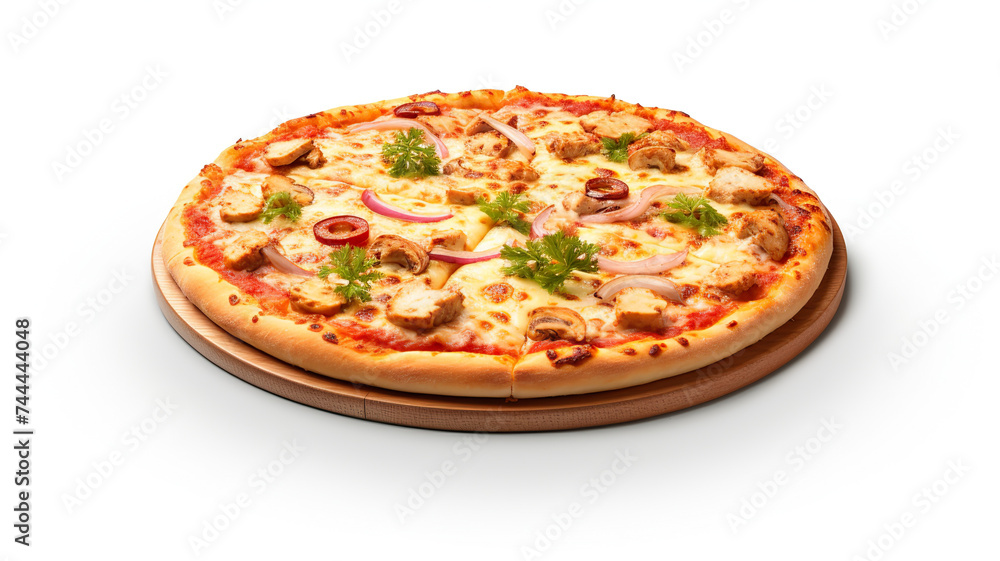 Pizza with seafood isolated on a white the background Pizza with seafood isolated on a white the background