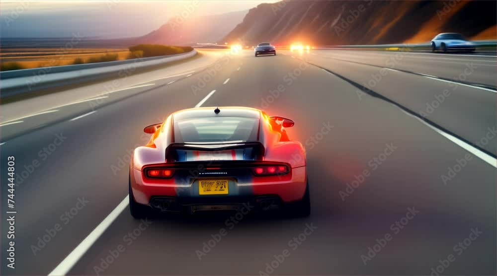 Traffic on a busy road at dusk with motion blur Traffic on a busy road at dusk with motion blur