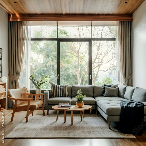 3d render of a contemporary living room interior © fahim