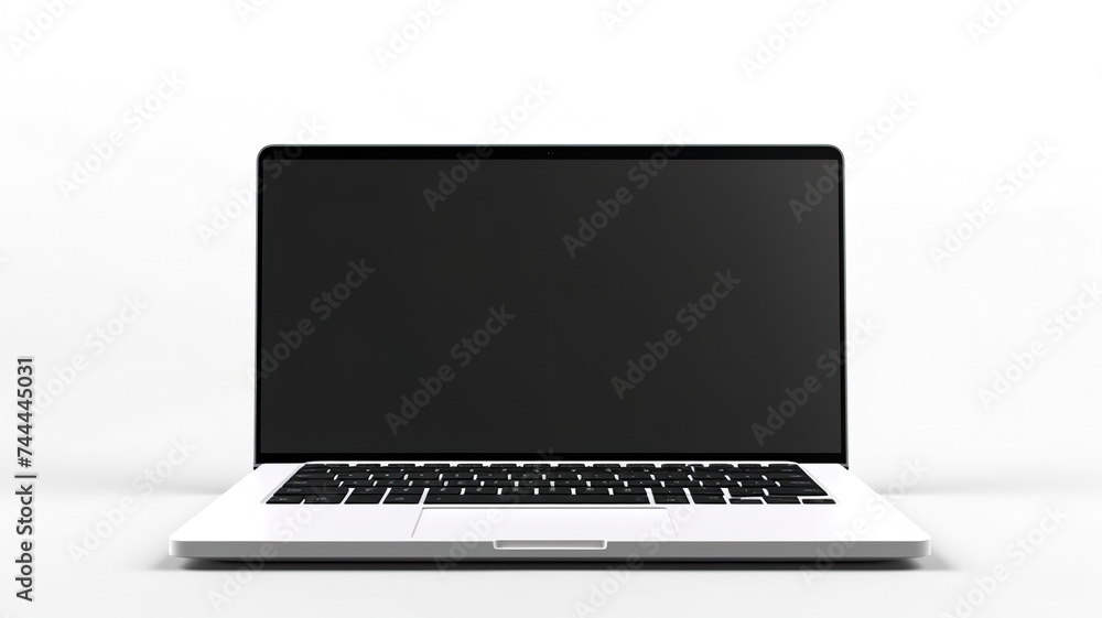 Fototapeta premium Pure white background with an isolated black data firewall and white notebook.