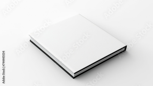 Pure white background with an isolated black data firewall and white notebook.