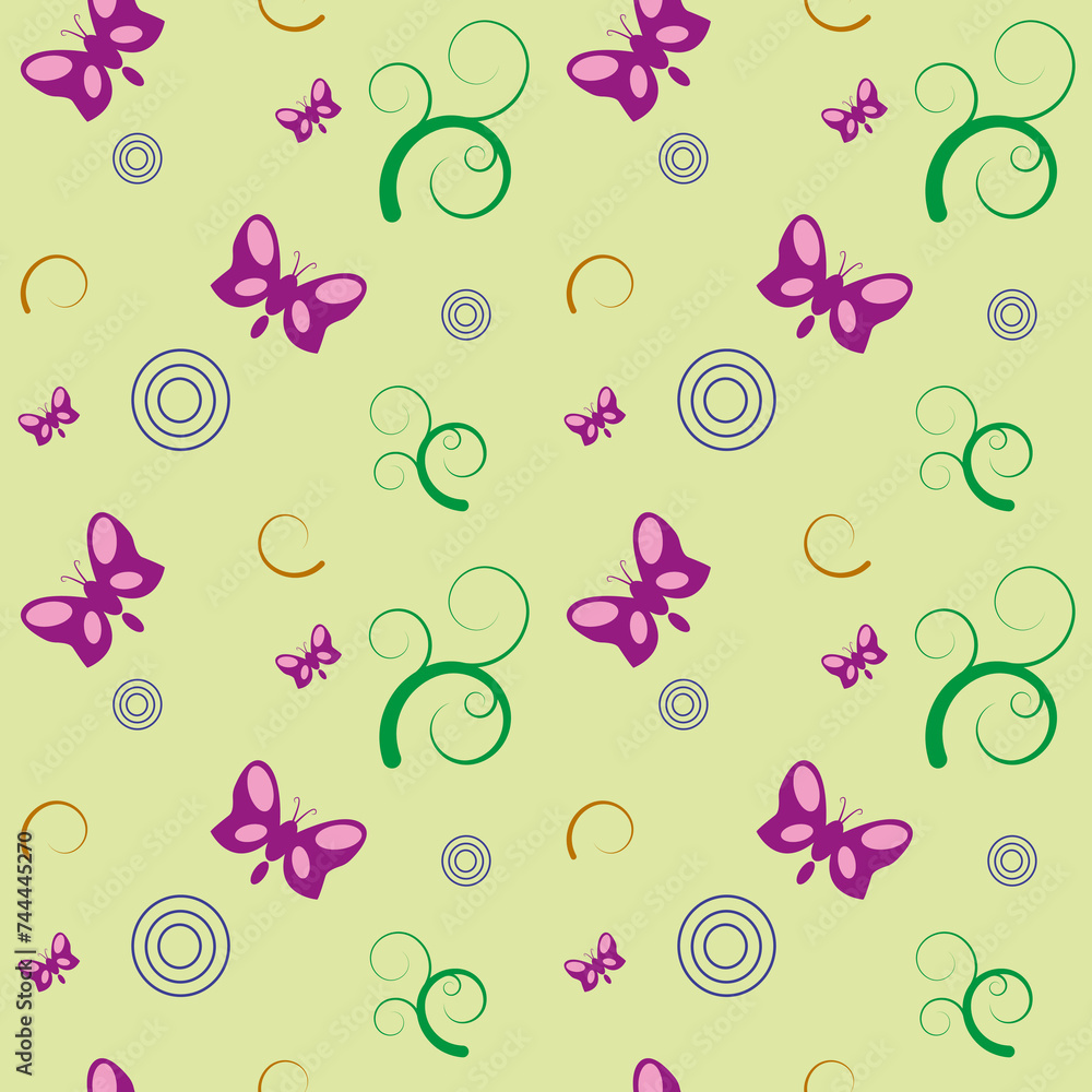 Butterfly pattern. Seamless pattern with butterfly. Summer pattern for printing