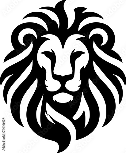 Silhouette Lion head tattoo, lion head logo