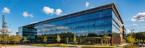 Corporate headquarters - high-tech building to house a large workforce for their business careers. Enterprise building 