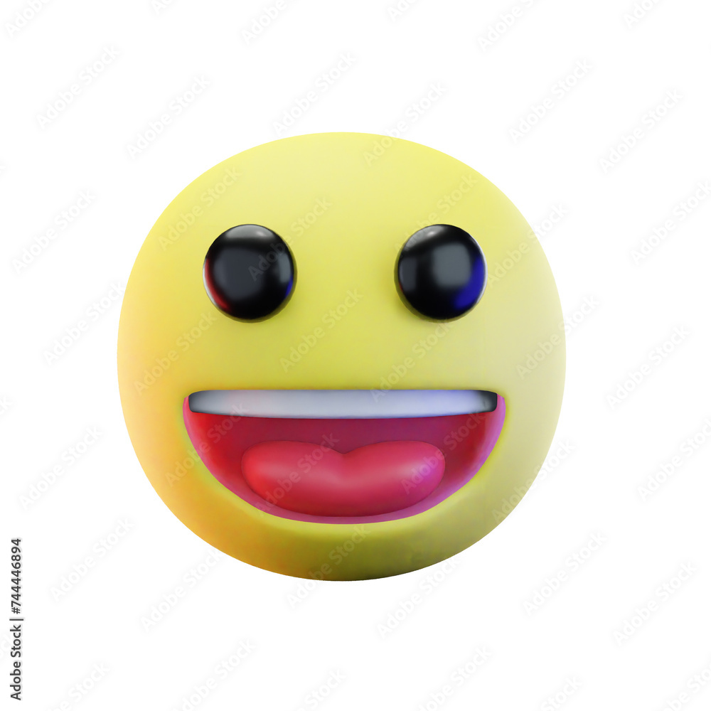 3D render Grinning face with big eyes emoji 3D illustration 3D render Grinning face with big eyes emoji 3D illustration