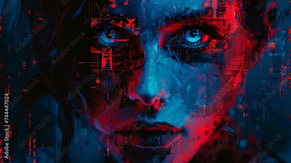 Digital canvas painted with a broad stroke of cybernetic hues Digital canvas painted with a broad stroke of cybernetic hues
