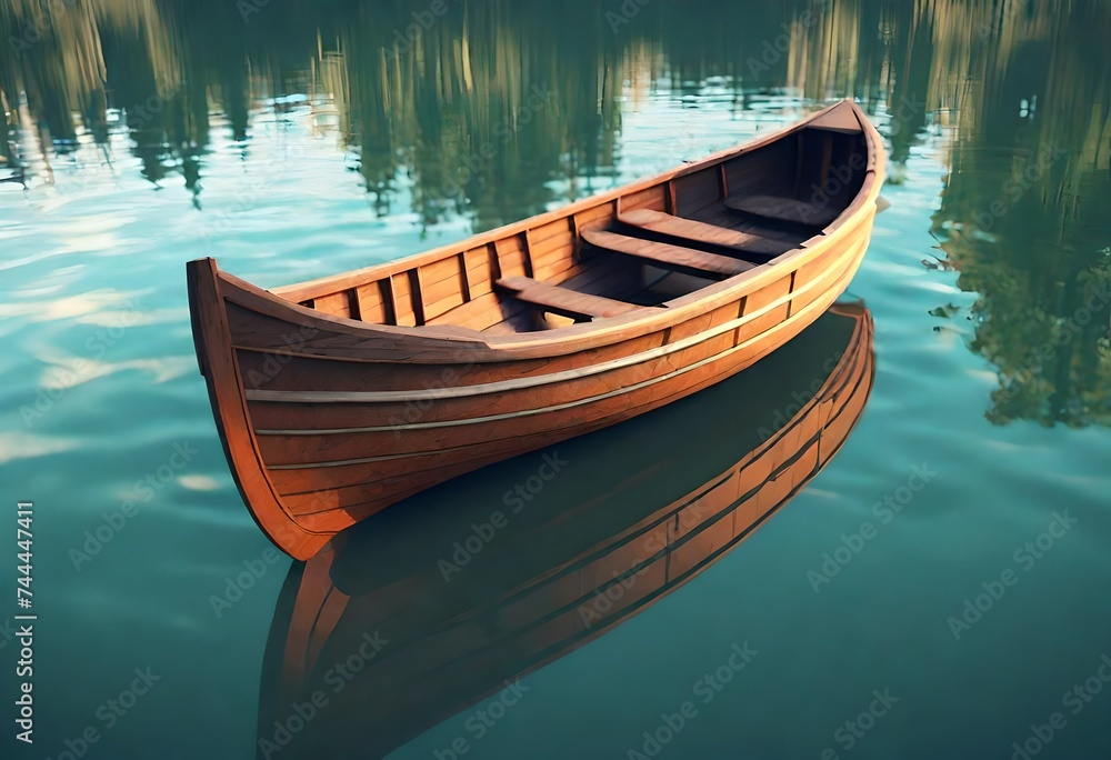 boat on the lake. AI generated