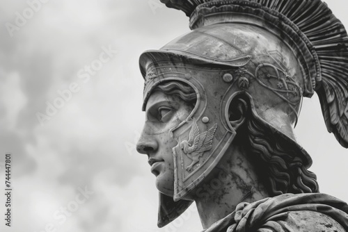 Athena the Goddess of Strategy portrayed in a symbolic sculpture exhibiting ancient Greek mythology and warrior spirit