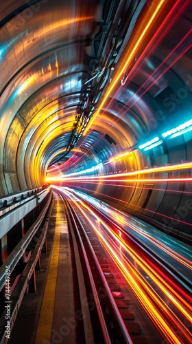 Quantum tunnel aglow with the streaks of accelerated particle beams