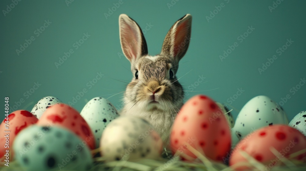 A charming and imaginative photo featuring Easter eggs