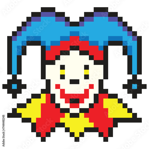 Fool jester in pixel art style