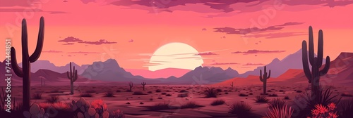 Fantasy Desert Landscape Background image HQ Print 15232x5120 pixels. Neo Game Art V6 5