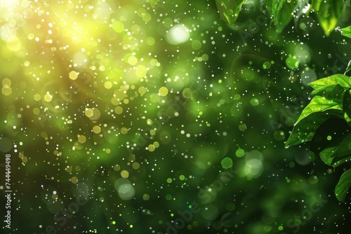 A green natural background with selective focus