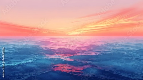 Surreal Ocean Sunset with Vibrant Colors Ai generated © DigitalNomadPN