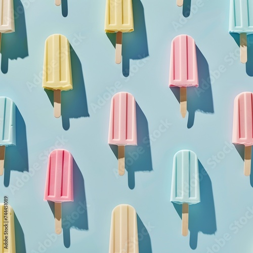 A pattern of colorful popsicles