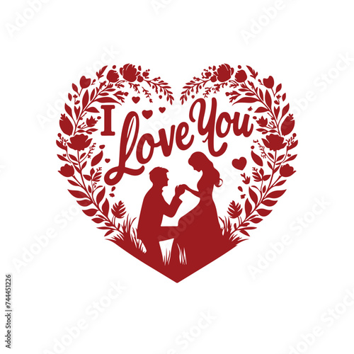 silhouette of a couple with heart shaped