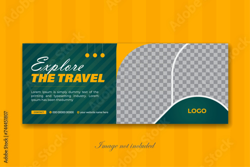  unique vector travel and cover tour facebook cover design template, social media banner or cover ,corporate business cover design