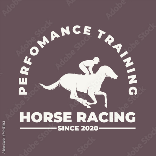 Horse Riding Jockey Silhouette Club Logo Icon Template