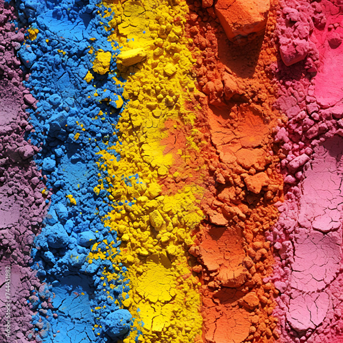 Happy Holi Festival Colors Background, A vibrant eruption of colorful powder against a dark backdrop. Generative Ai