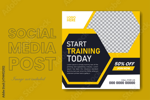  social media post gym fitness or carousel template