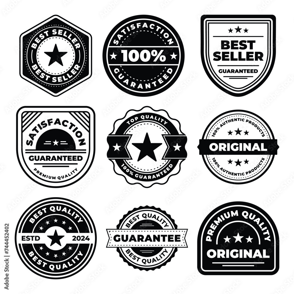 premium quality label badge vector set	
