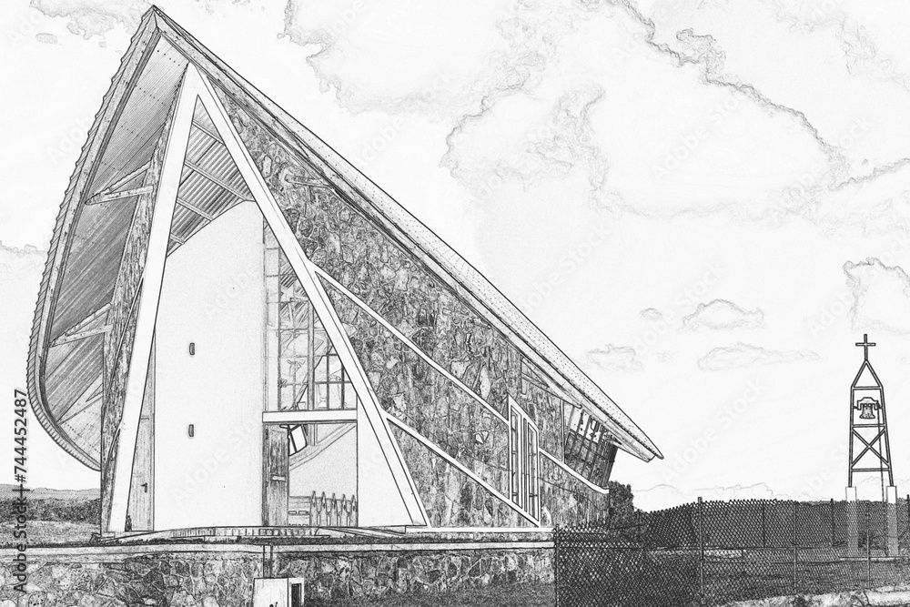 Fototapeta premium Eglise de Camp Pintade, Île Rodrigues 