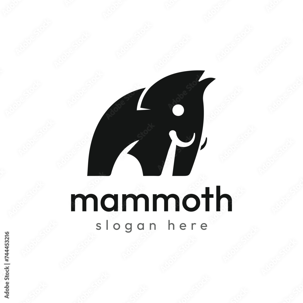 Fototapeta premium Creative minimalist eye-catching mammoth logo design