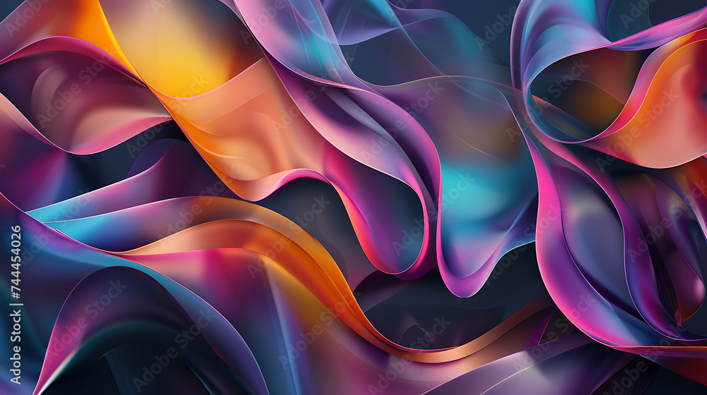 abstract colorful wavy shapes background