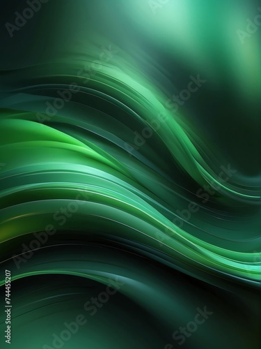 Dark green motion blur abstract background from Generative AI