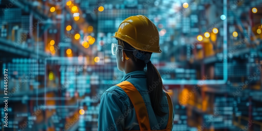 Engineers are using virtual AR to maintain and check the work of human robot in the 4.0 Smart Factory. Engineers are using virtual AR to maintain and check the work of human robot in the 4.0 Smart Factory.