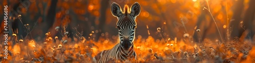 zebra with light particles