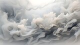 Set of realistic transparent smoke or steam in white and gray colors, for use on light background. Transparency only in vector format