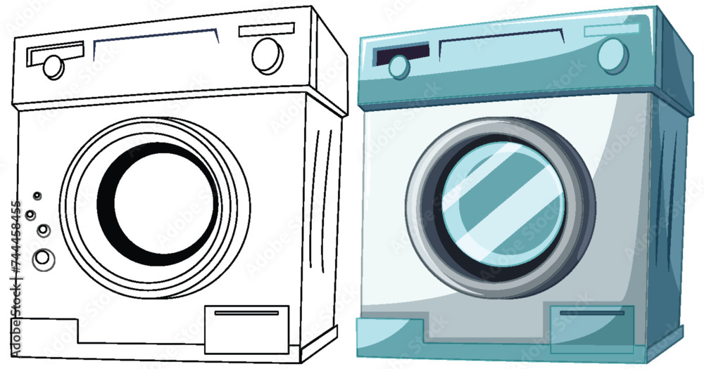 Vector illustration of two stylized washers