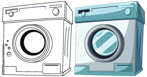 Vector illustration of two stylized washers