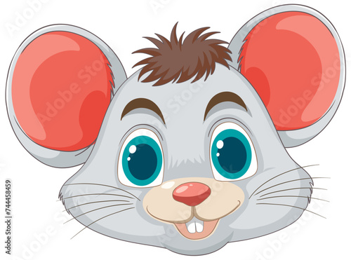 Vector graphic of a happy, cute mouse face