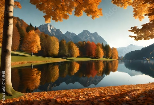 Herbstliche Stimmung bei Schwangau im Ostallgäu, Ausblick nach Füssen und zum Aggenstein. AI generated © Muhammad