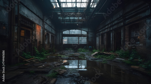  abandoned place in the rainy area near rus wroclaw