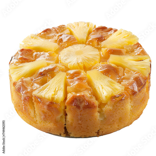 Pineapple Cake, transparent background, isolated image, generative AI photo