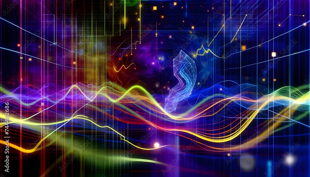 Big data flows via cyberspace. Data fields in blockchains. Connect the stream to the network line. Artificial Intelligence (AI) concept, digital communication, scientific study, and 3D illustration s Big data flows via cyberspace. Data fields in blockchains. Connect the stream to the network line. Artificial Intelligence (AI) concept, digital communication, scientific study, and 3D illustration s