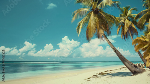 Palm trees in Caribbean tropical.