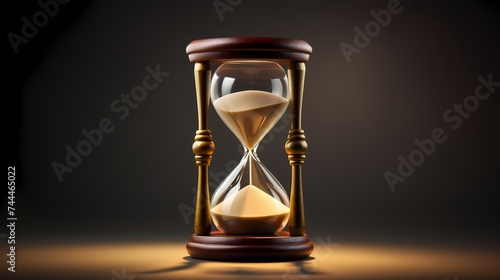 A classic hourglass on a plain background, symbolizing the passage of time.
