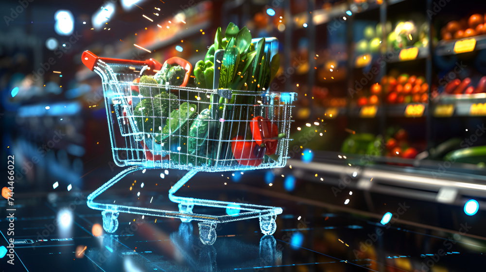 shopping cart in the supermarket shopping cart in the supermarket