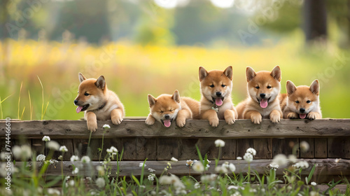 Funny little Shiba Inu puppies.