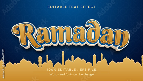Ramadan editable text effect. Ramadan greeting card template