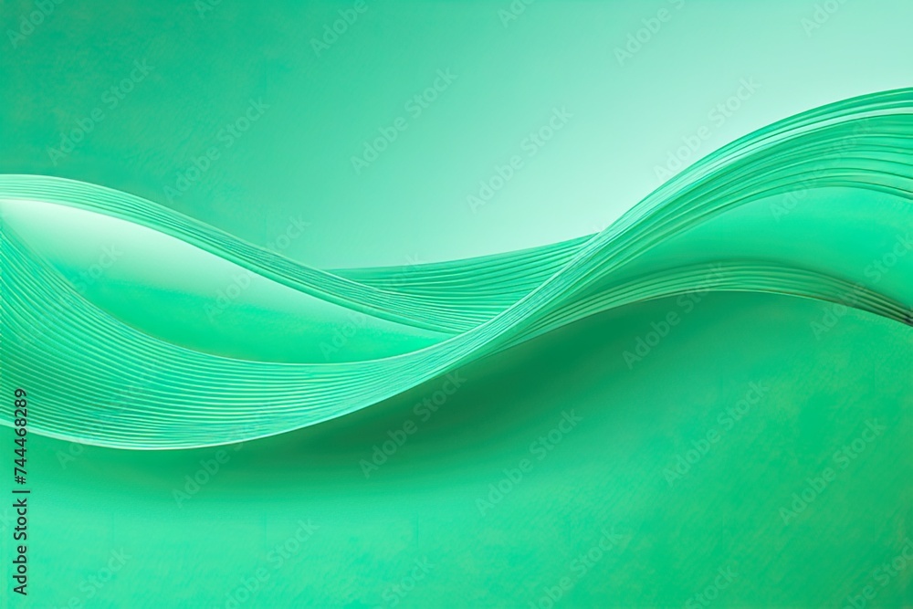 Naklejka premium Mint Green Wave Abstract Background