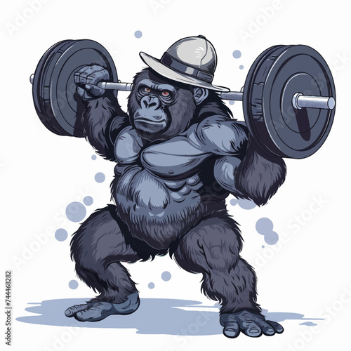Bodybuilding concept with gorilla