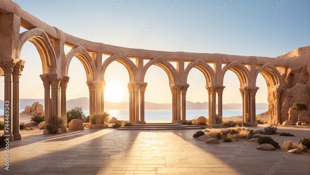 Arches and Columns by the Water's Edge