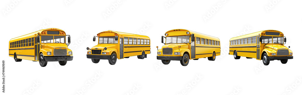 yellow school bus isolated on transparent background yellow school bus isolated on transparent background